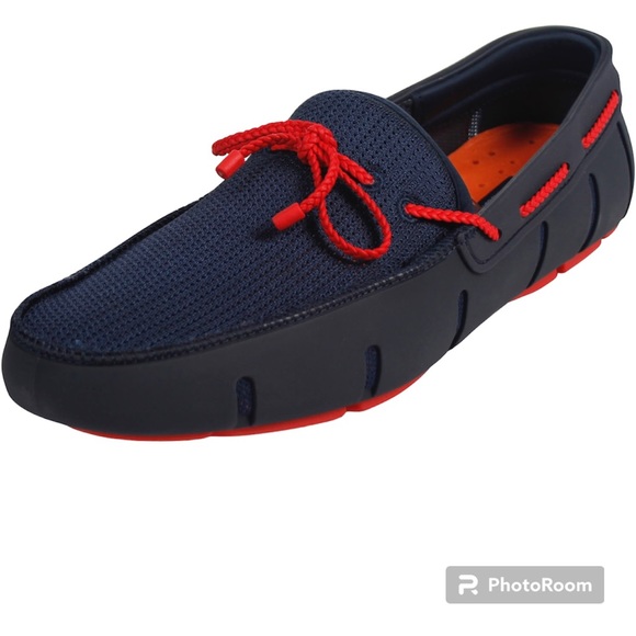 Swims Other - Swims Men's Red and Navy Blue Braided Lace Rubber Loafers Size 11.5